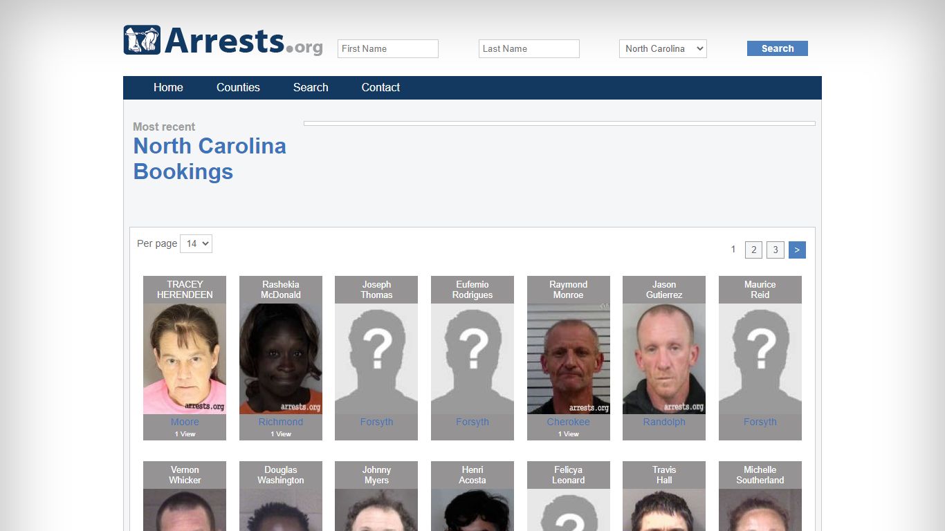 North Carolina Arrests and Inmate Search